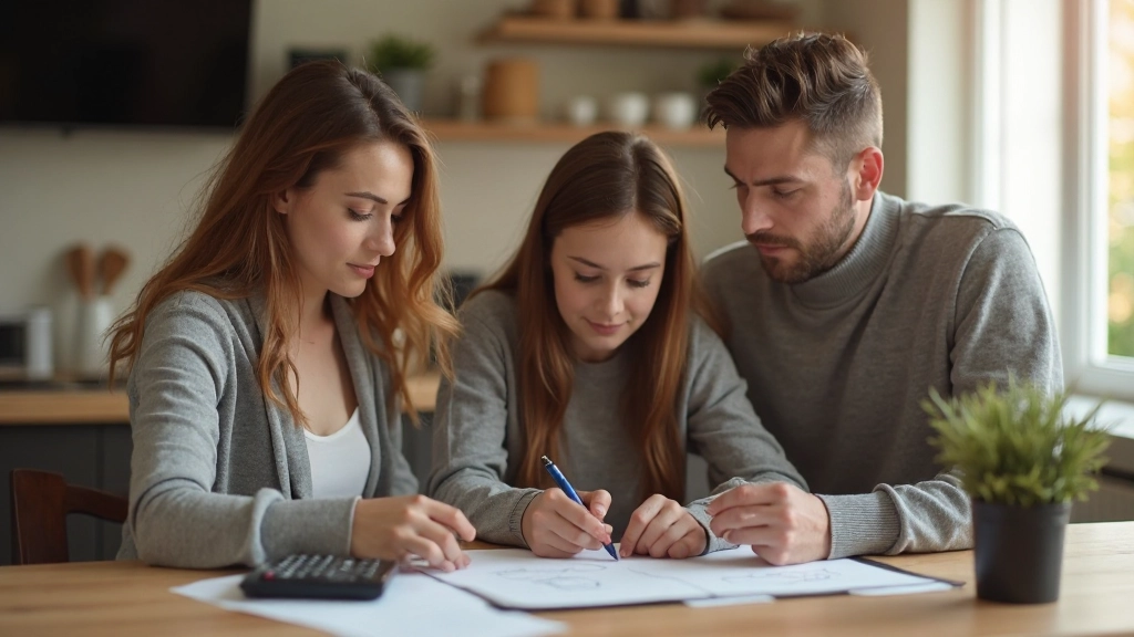 Семейное планирование бюджета с записными книжками и калькулятором на столе