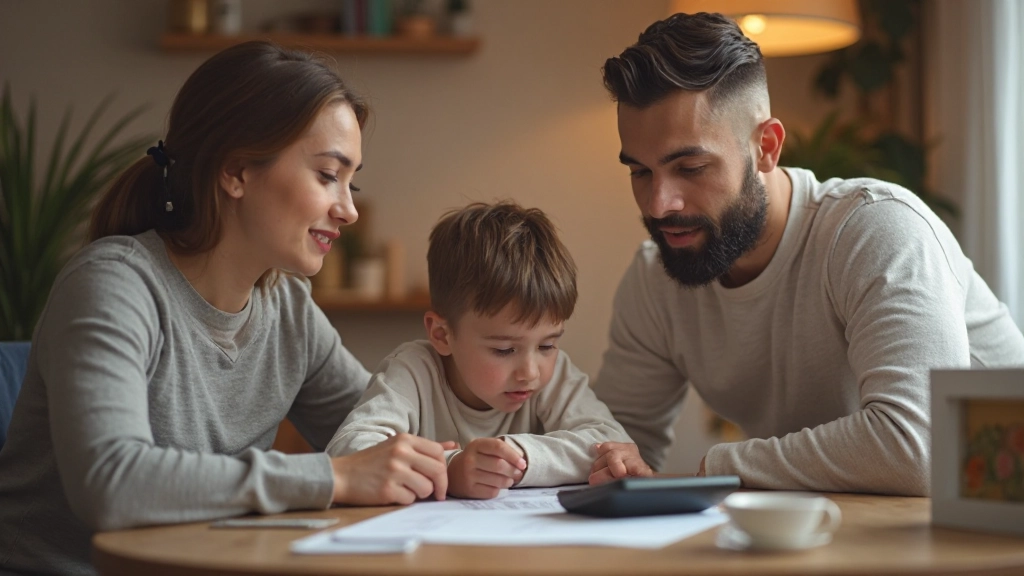 Семья обсуждает финансовые вопросы дома