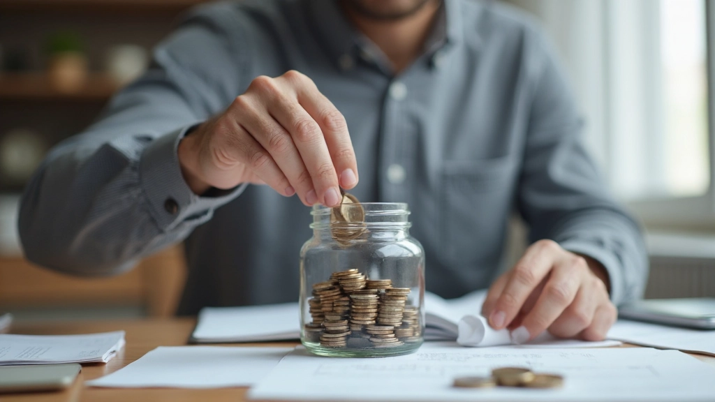 Изображение копилки и стопок монет, символизирующих накопления денежных средств