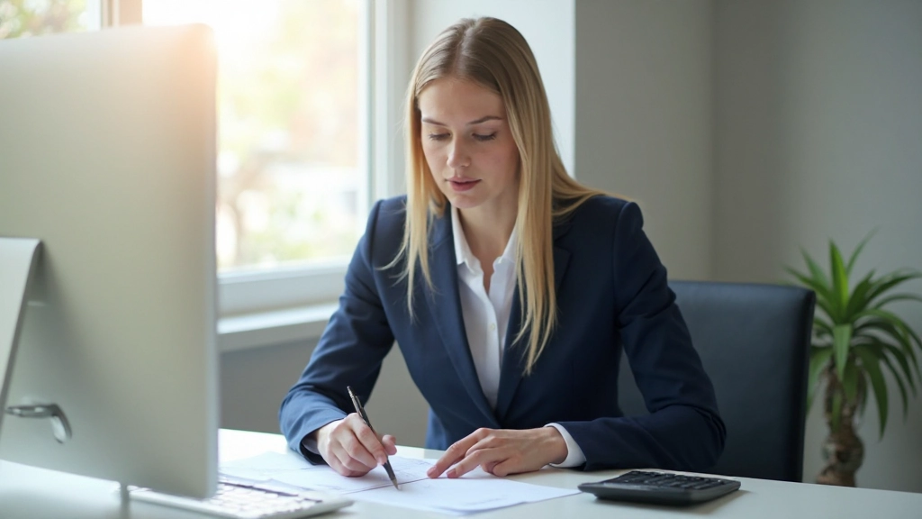 Профессиональное рабочее пространство с финансовыми документами и калькулятором